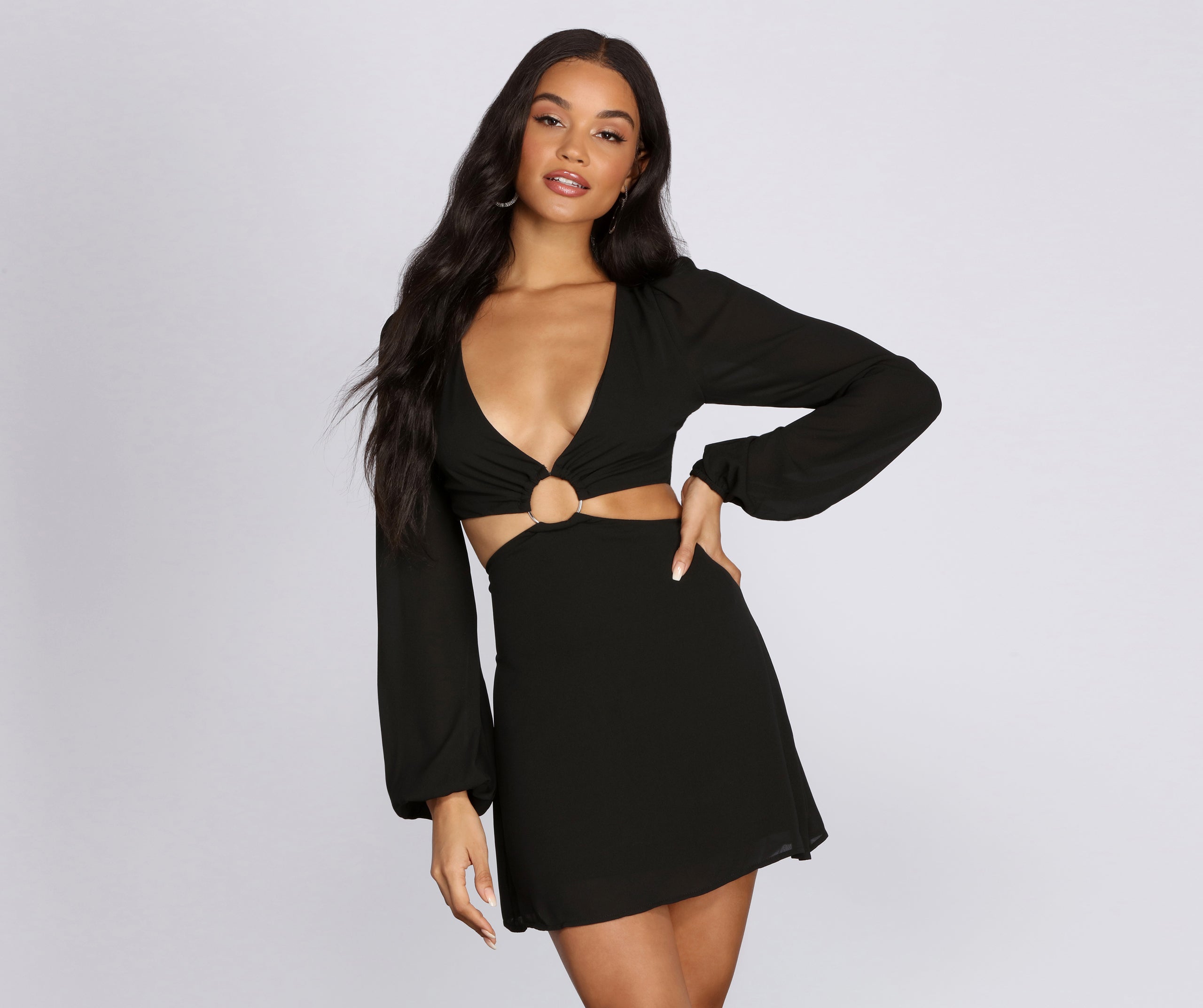 O Ring Waist Cut Out Mini Dress Windsor