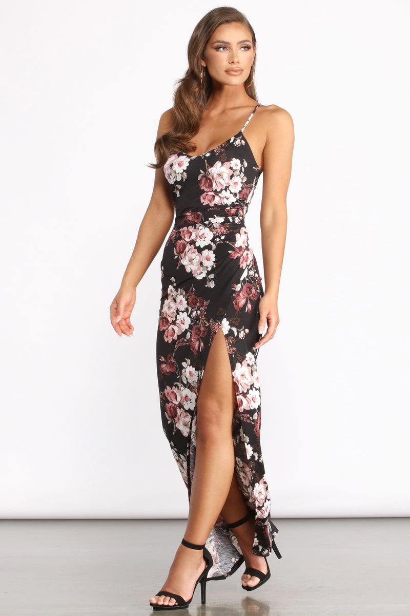 floral maxi dress with slits
