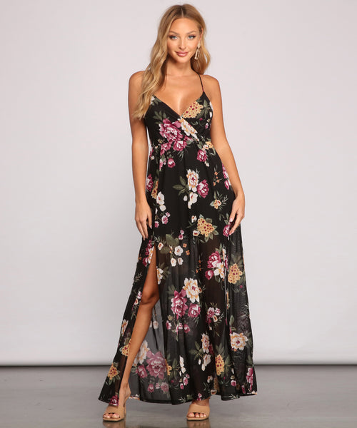 Pop Of Floral Mesh Maxi Dress & Windsor