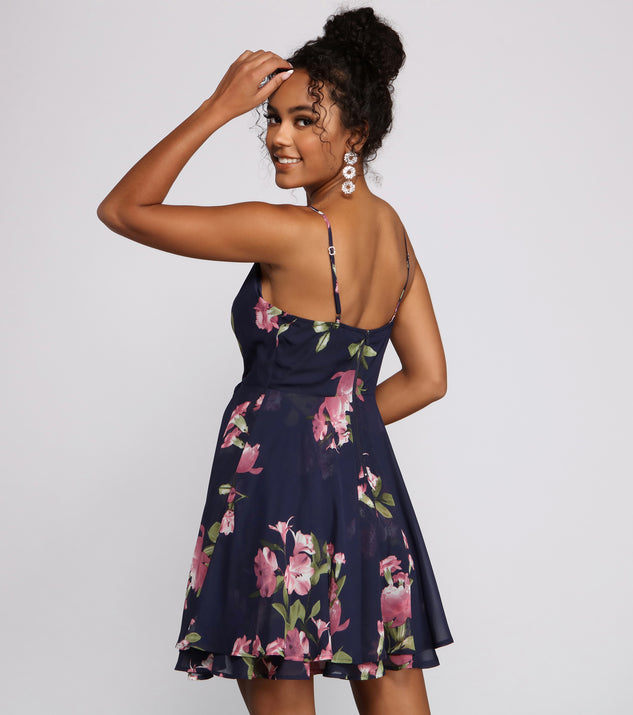 Sweet Moments Floral Chiffon Skater Dress & Windsor