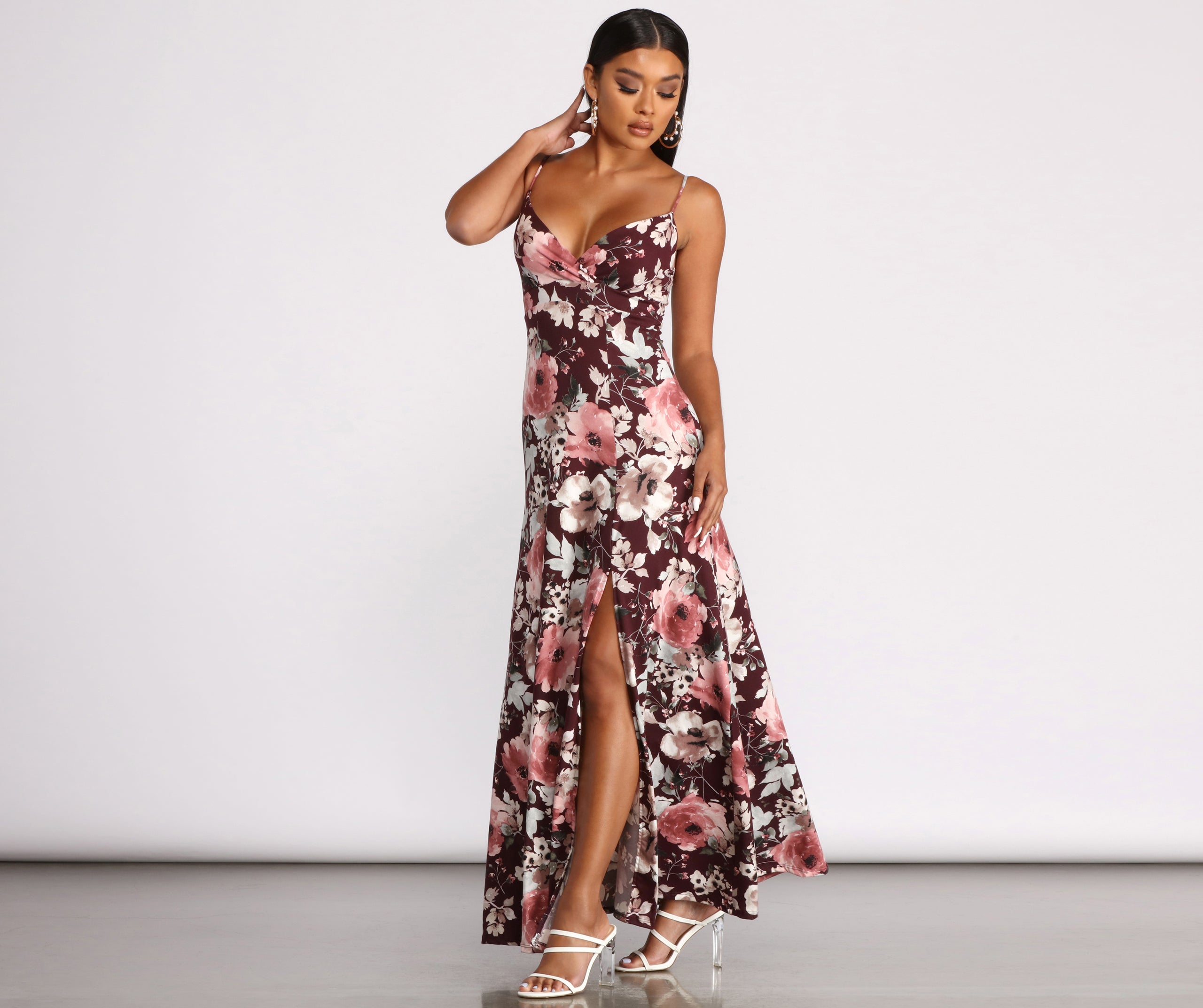 floral maxi dress with slits