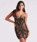 Sleeveless Spaghetti Strap Short Sweetheart Mesh Bodycon Dress