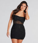 Stretchy Short Spaghetti Strap Cowl Neck Knit Bodycon Dress With Rhinestones