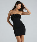 Strapless Short Stretchy Bodycon Dress/Party Dress