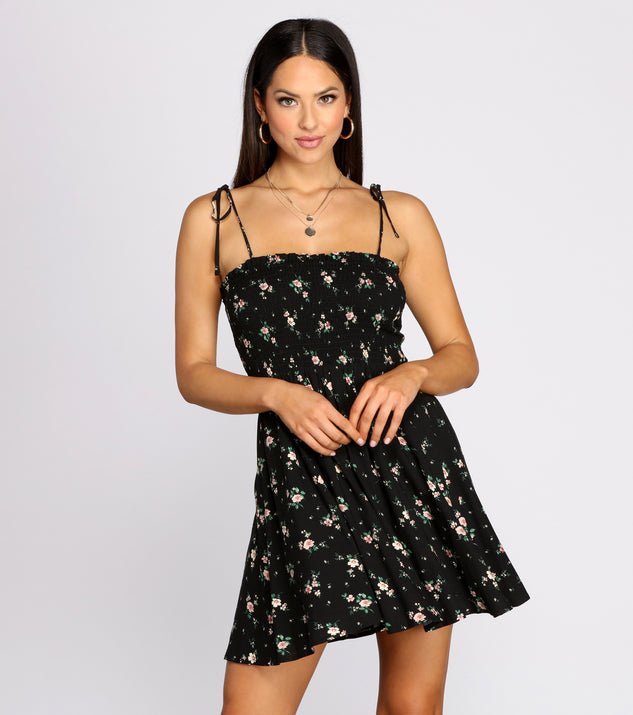 Floral Support Smocked Skater Dress & Windsor