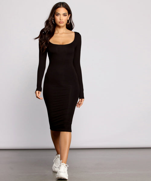 Lovin' Knit Basic Midi Dress & Windsor