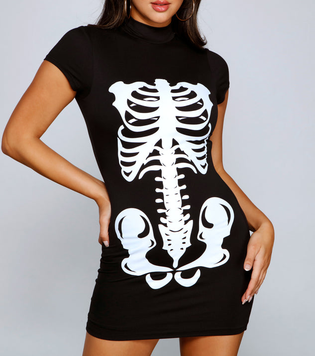 Bad To The Bone Halloween Mini Dress