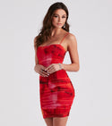 Ruched Mesh Stretchy Square Neck Knit Tie Dye Print Short Sleeveless Spaghetti Strap Bodycon Dress