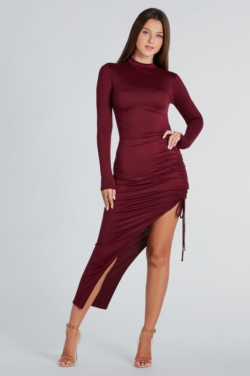 Contrast Solid Color O-Neck Long Sleeves Dresses #Dress #WhiteDresses  #Jollyhers