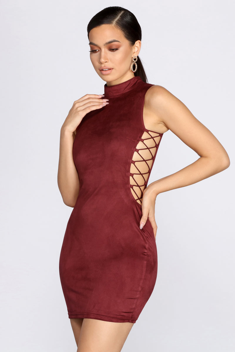 suede mini dress