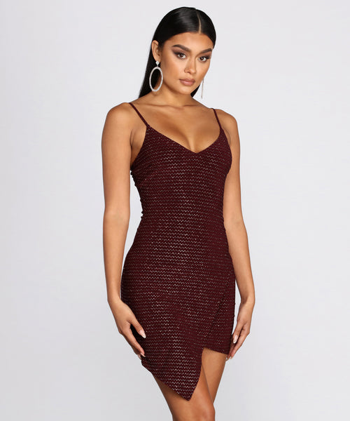 Glitter Wrap Knit Mini Dress & Windsor