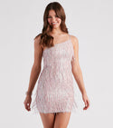 Short One Shoulder Sleeveless Spaghetti Strap Sequined Mesh Bodycon Dress/Party Dress