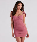 Ruched Back Zipper Knit Sweetheart Sleeveless Short Bodycon Dress/Party Dress