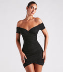 Asymmetric Glittering Ruched Short Sleeves Sleeves Off the Shoulder Knit Bodycon Dress/Party Dress