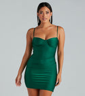 Knit Sweetheart Stretchy Slit Pleated Ruched Short Sleeveless Spaghetti Strap Bodycon Dress/Club Dress