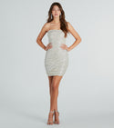 Strapless Knit Short Wrap Sequined Bodycon Dress