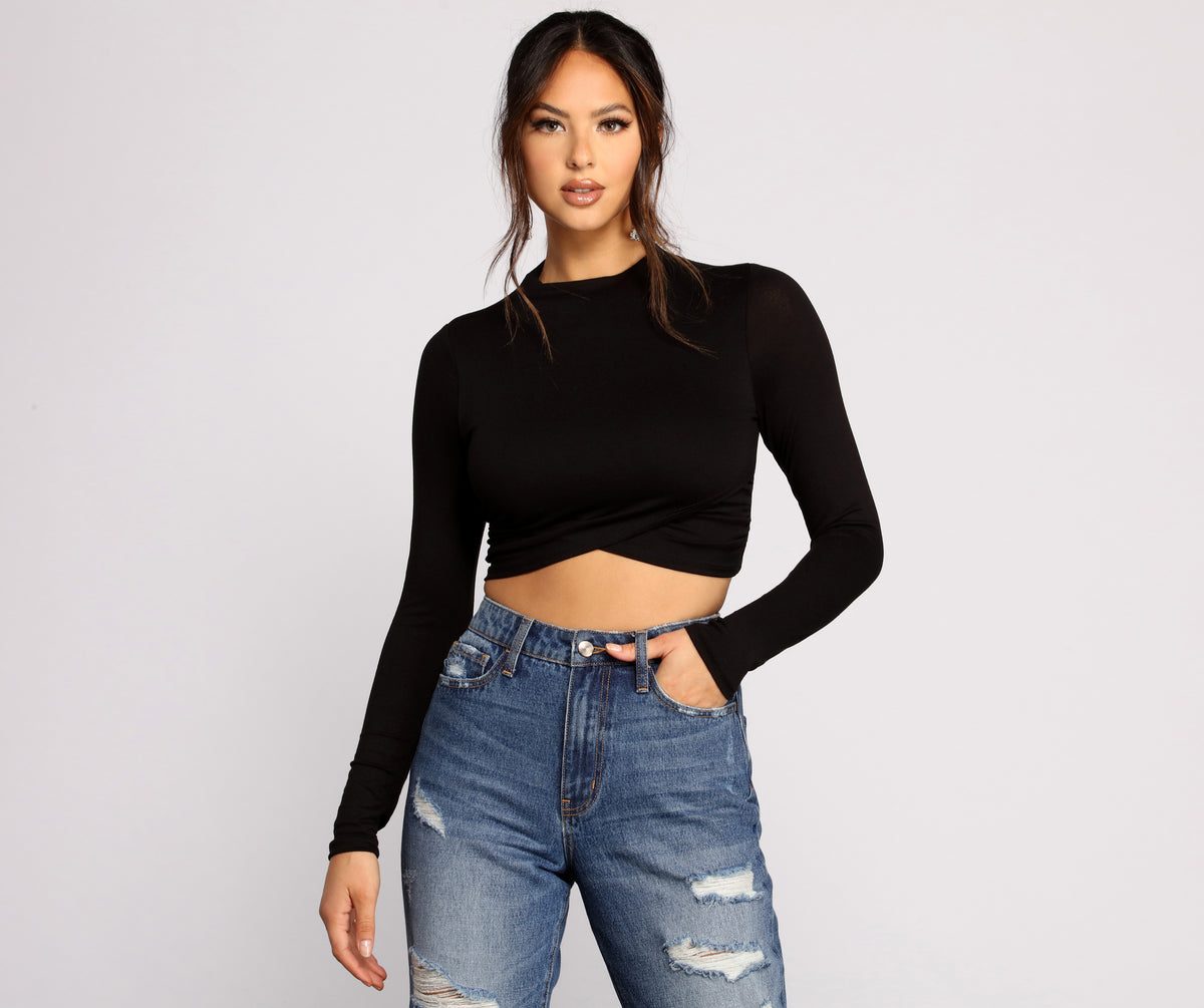 Stylish Stunner Crepe Knit Crop Top & Windsor