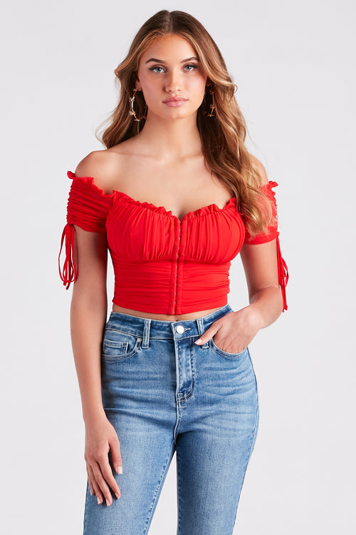Willow & Root Floral Lace Corset Top - Women's Shirts/Blouses in Woodrose