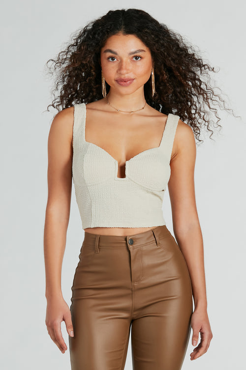 SATIN BUSTIER CROP TOP WITH GOLD CHAIN SHOULDER STRAP