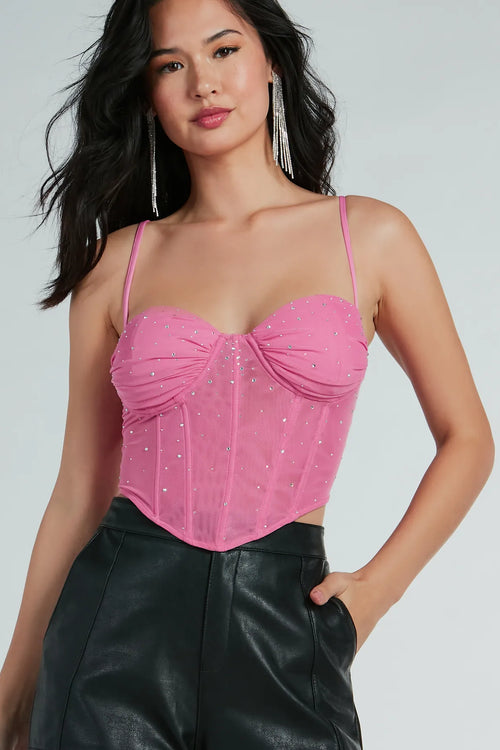 Feel The Passion Lace Bustier Hot Pink