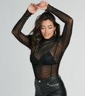 Notice Me Long Sleeve Sheer Mesh Bodysuit