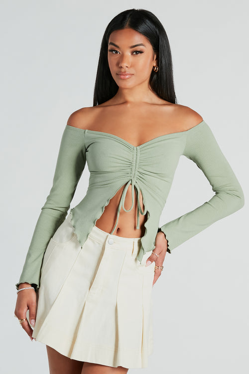 Women's Sexy Off Shoulder Long Sleeve Cropped Top Printed Wide Leg