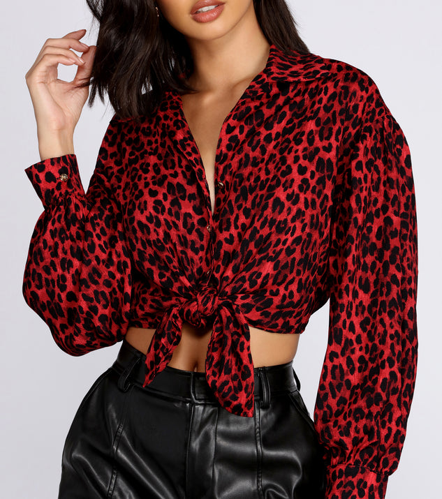 Button Up Leopard Print Blouse & Windsor