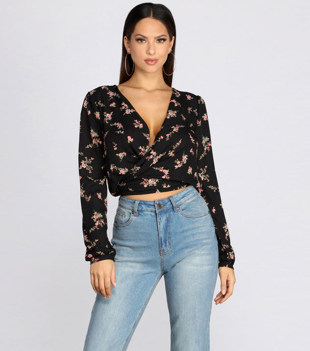 Floral Frenzy Tie Back Wrap Top & Windsor