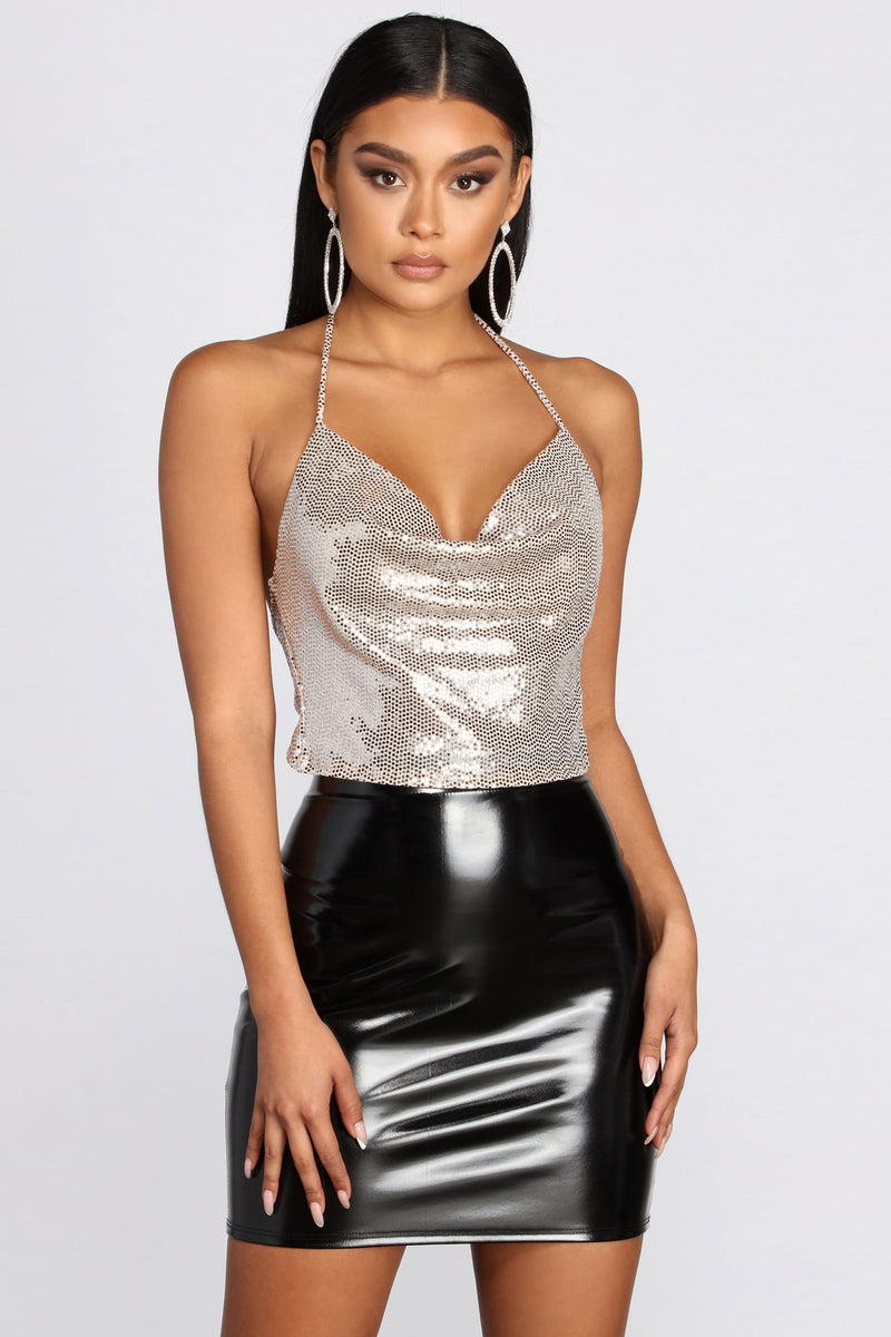 Sequin Halter Top Clearance, 53% OFF ...