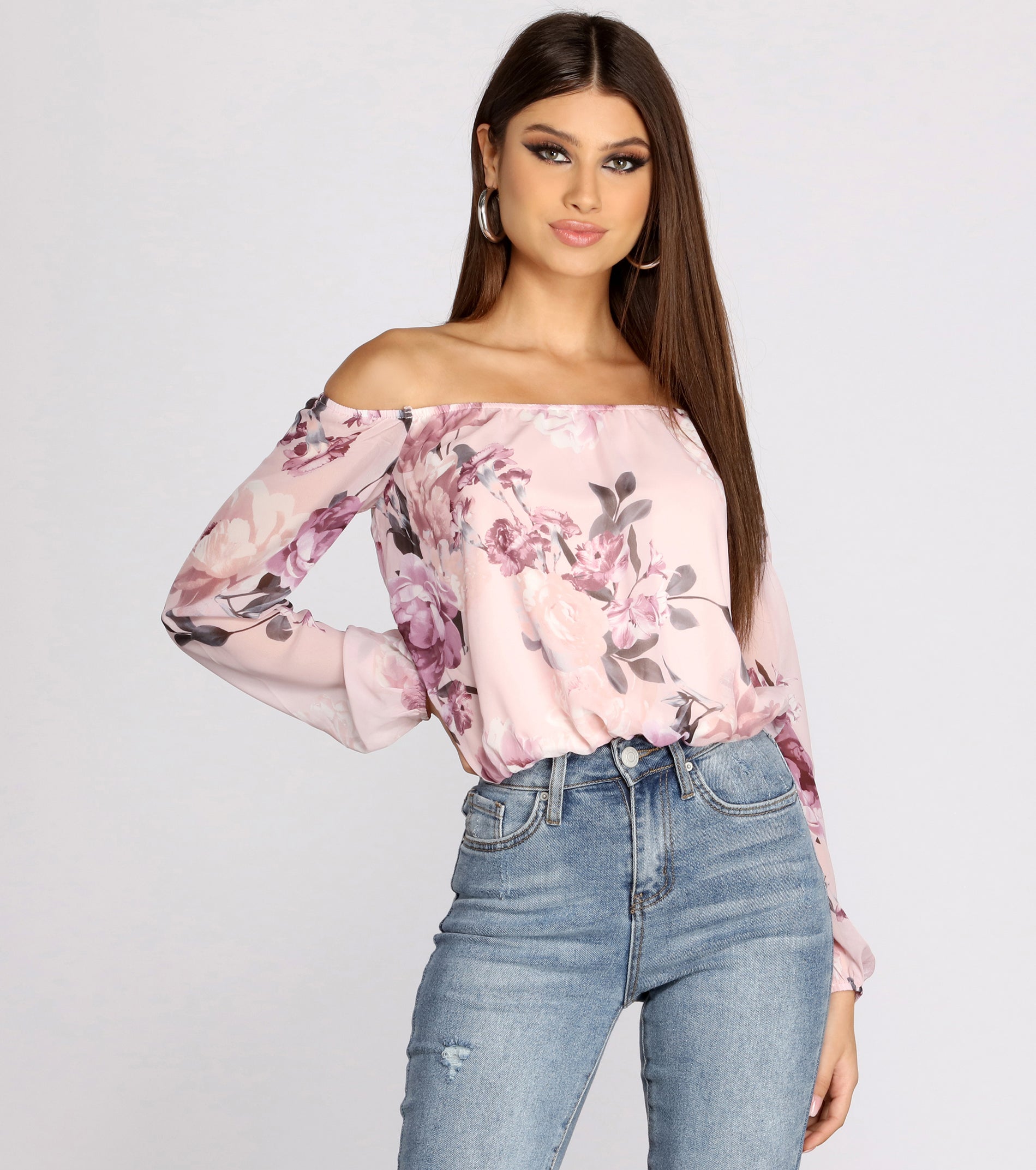 Flower Child Chiffon Cropped Blouse & Windsor