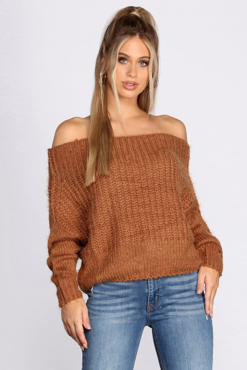 over the shoulder sweater