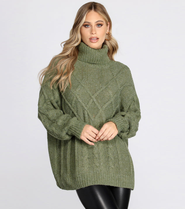 Oversized Cable Knit Sweater#N#& Windsor