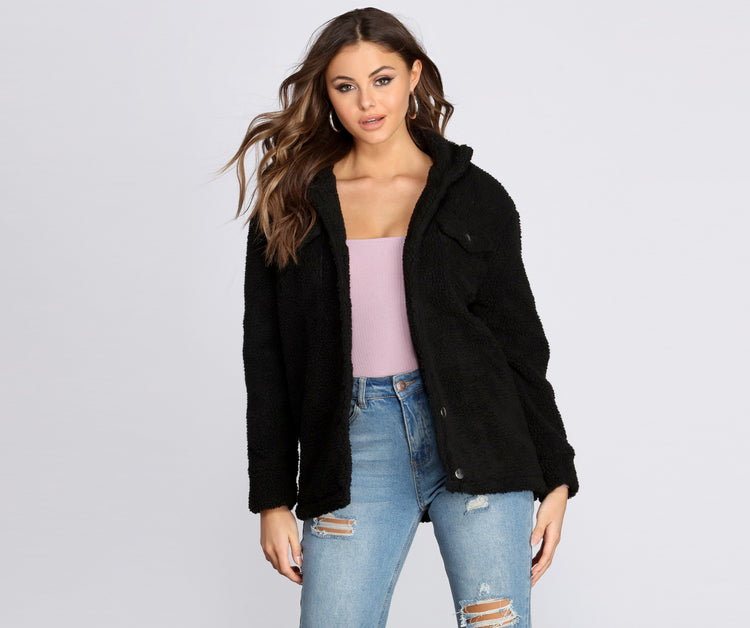 teddy trucker coat