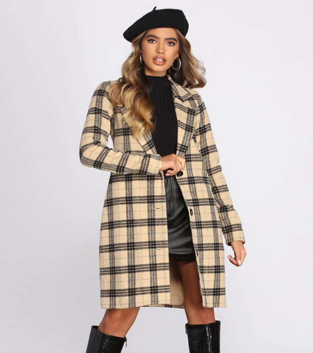 Oh So Fancy Brushed Plaid Coat & Windsor