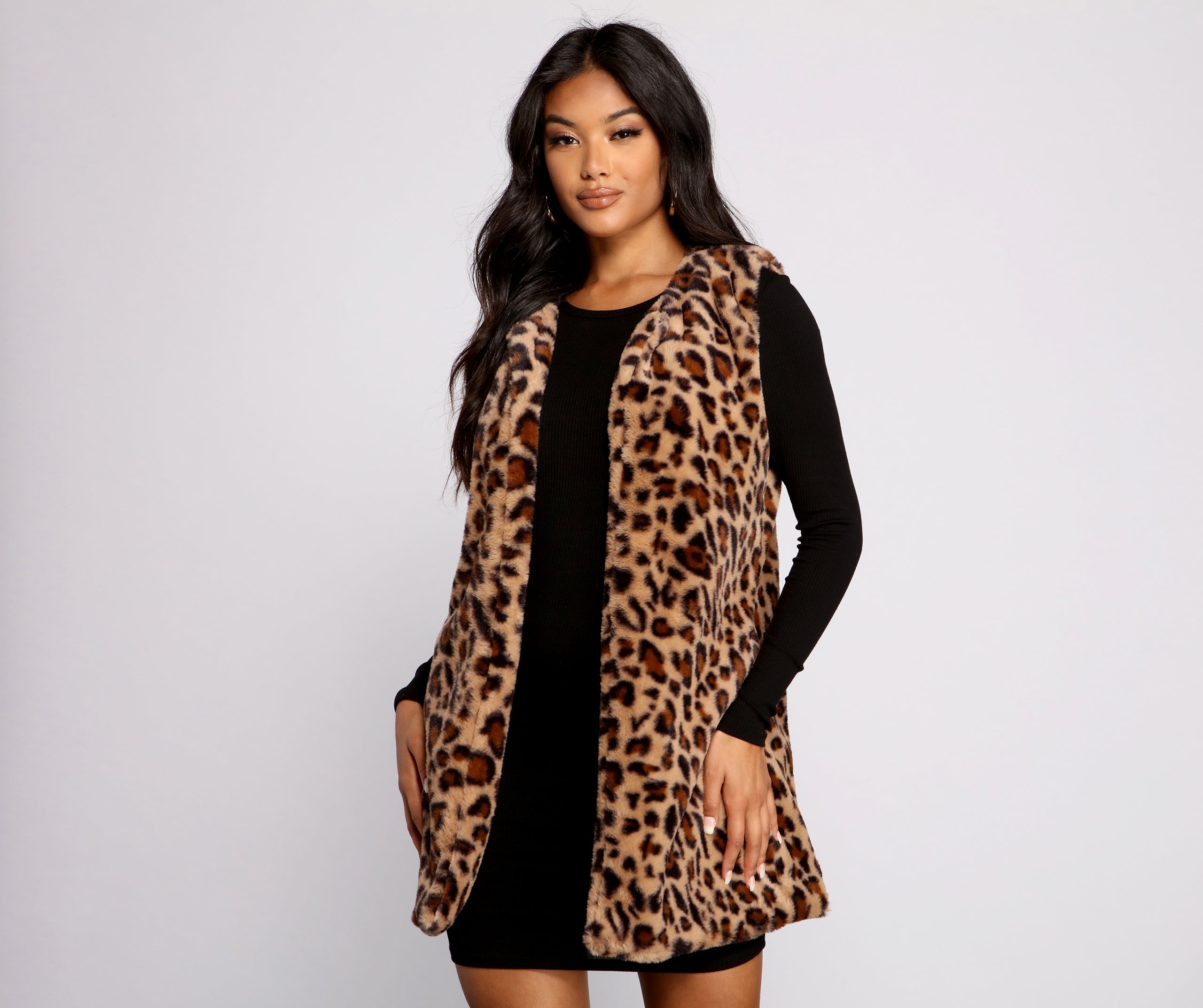 leopard print vest dress