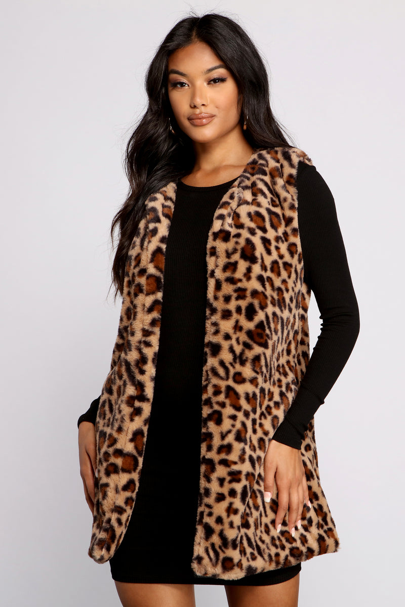 leopard print vest dress