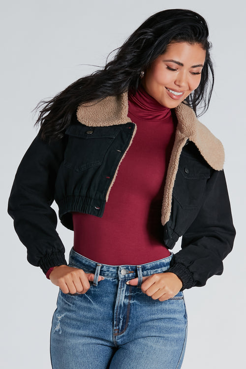 Fur lined denim jacket and patch jeans - Les Berlinettes