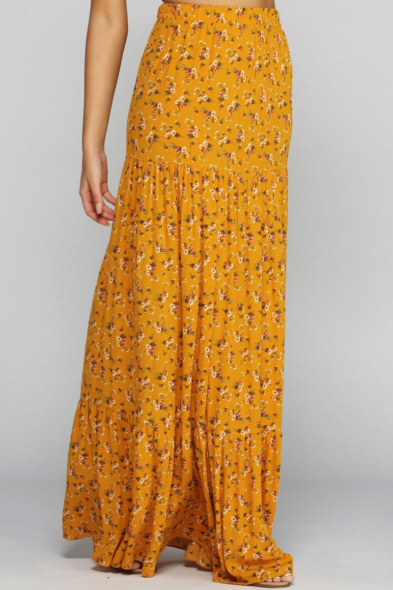 golden maxi skirt