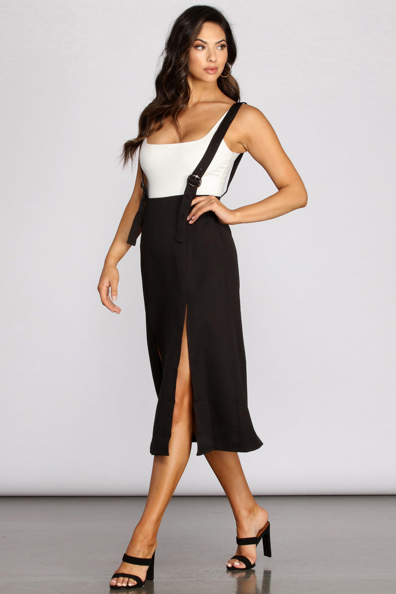 High Slit Suspender Midi Skirt – Windsor