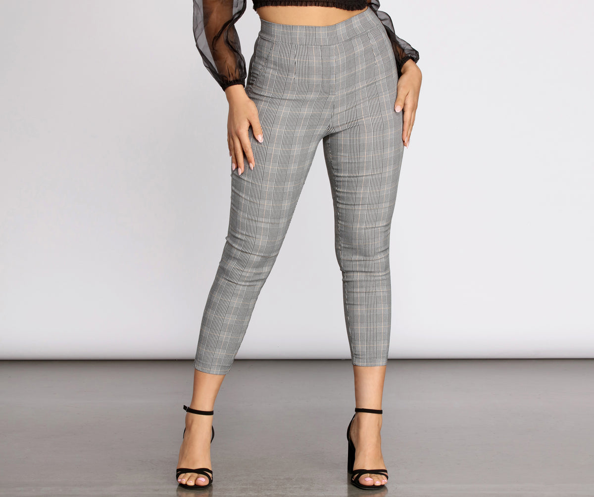 Plaid About It Mid Rise Tapered Pants & Windsor