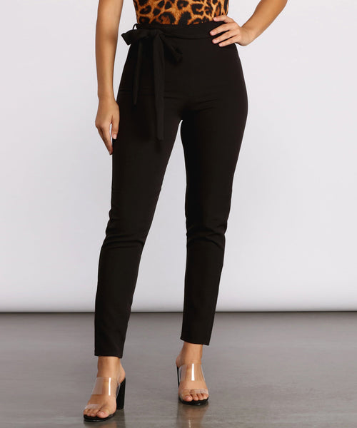 High Rise Tie Waist Tapered Pants & Windsor