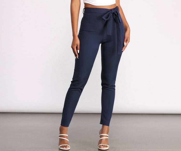 High Rise Tie Waist Tapered Pants & Windsor