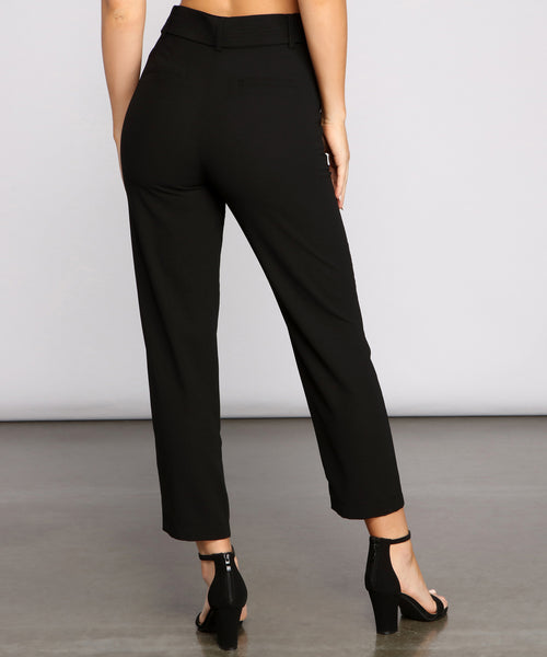 Classic High Waist Belted Tapered Pants & Windsor