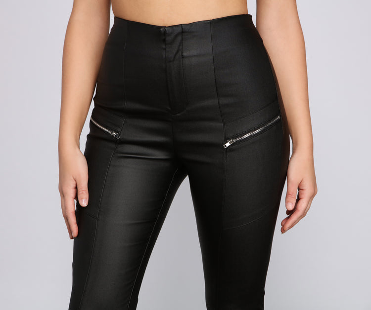 Edgy Vibes Faux Leather Pants & Windsor