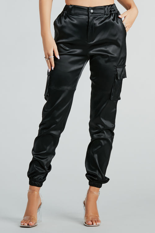 Lightweight Faux-Leather Jogger Pant