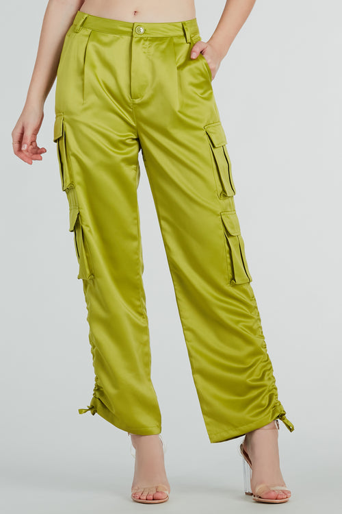 Mini Twill Belted And Ruched Ankle Cargo Pants - Khaki, Fashion Nova, Kids  Pants & Jeans