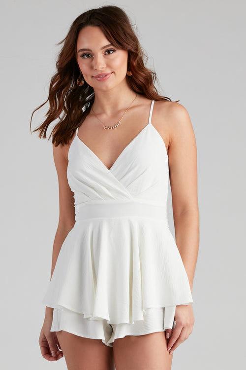 White Jumpsuits for Women Dressy Sexy V-neck Party Rompers Wide