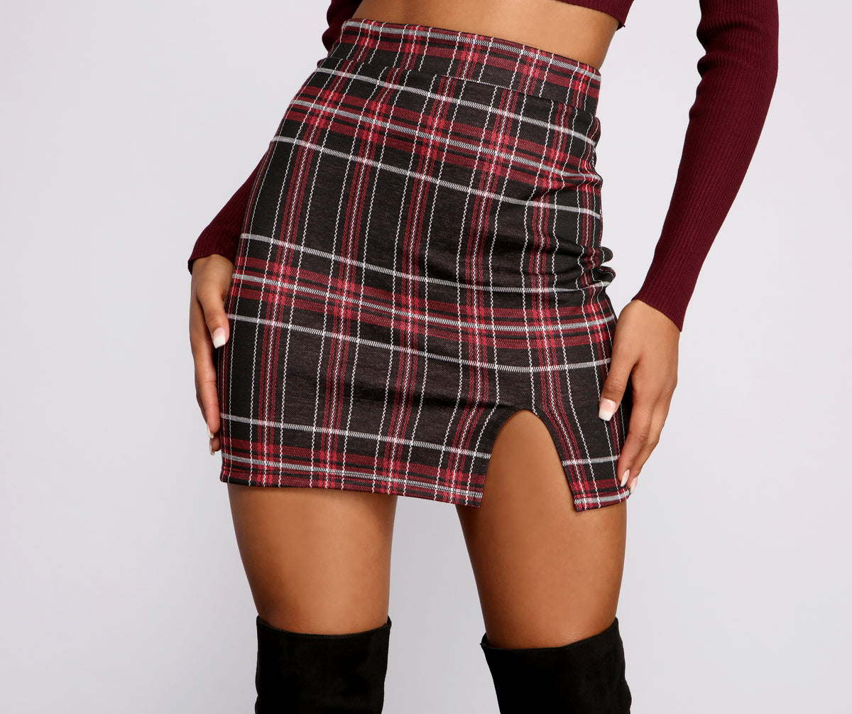 Moment In Plaid High Waist Mini Skirt & Windsor