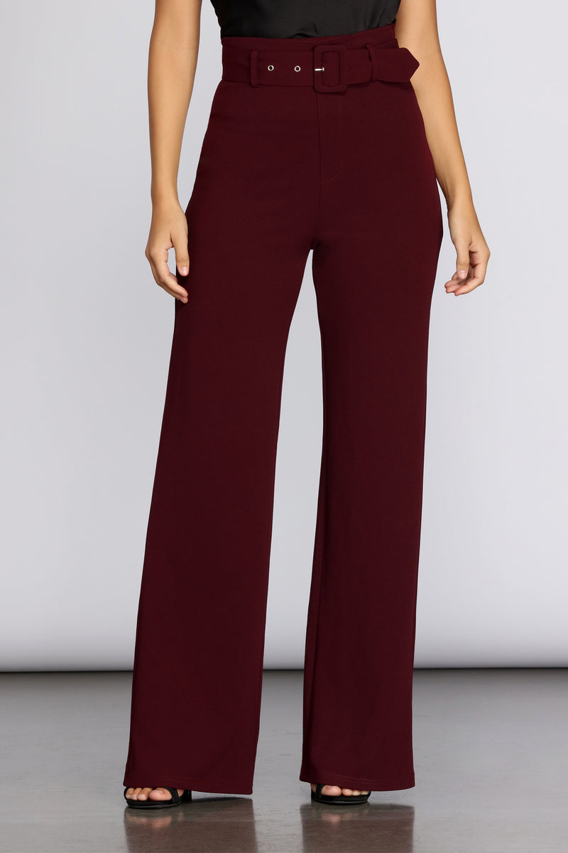 high waisted belted pants