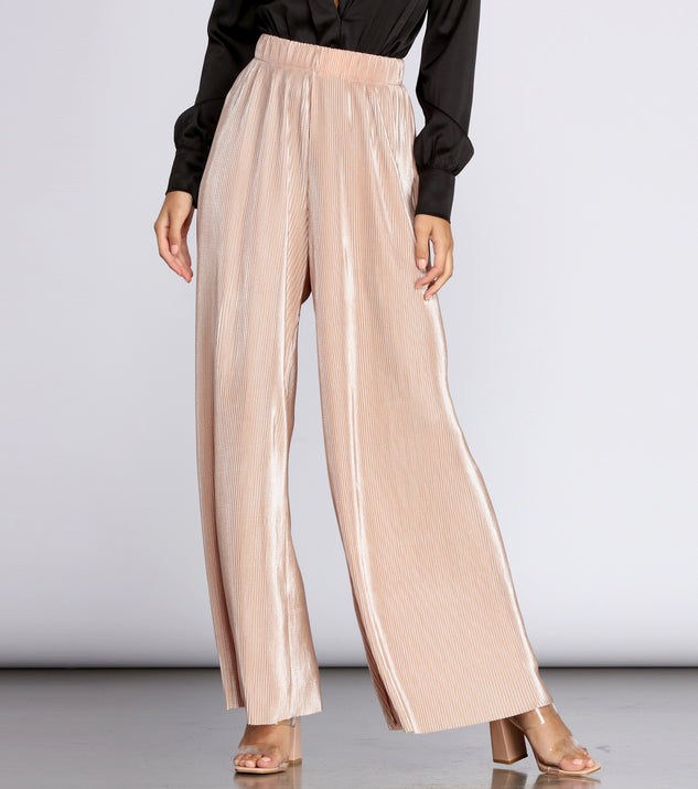 High Waist Pleated Glitter Pants & Windsor